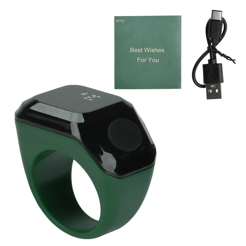 Smart Bluetooth Ring Counter – Rechargeable Digital Finger Tally Counter with LED Display, APP Sync, Vibration Reminder & Portable Click Counter for Sports, Fitness, Prayer & Events