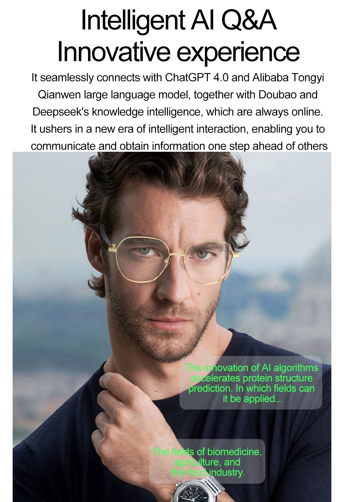 AI Smart Glasses by Aogowear – Voice Assistant, Bluetooth Audio & Real - Time Translation – Buy Now at SmartSellHub.shop