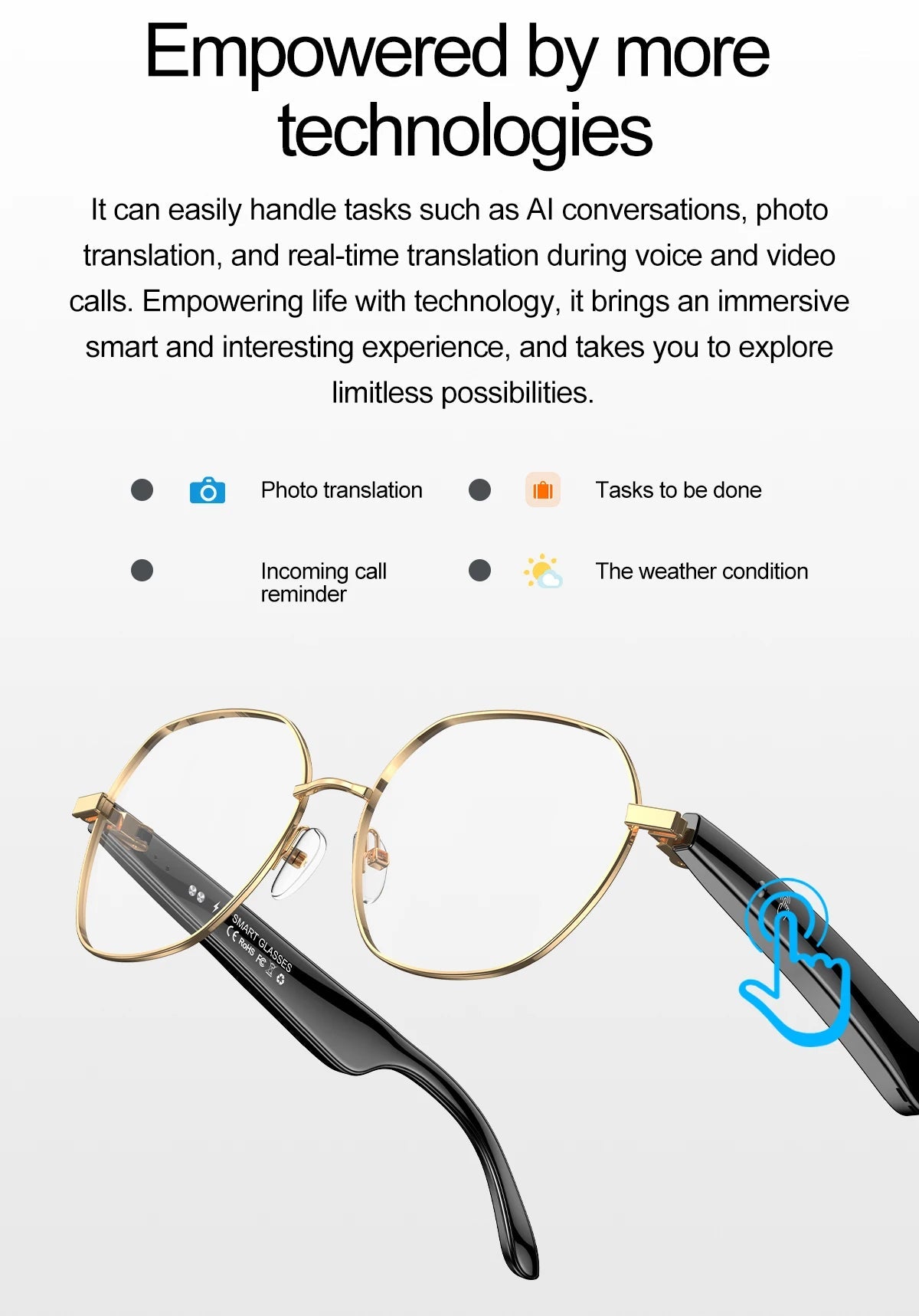 AI Smart Glasses by Aogowear – Voice Assistant, Bluetooth Audio & Real - Time Translation – Buy Now at SmartSellHub.shop