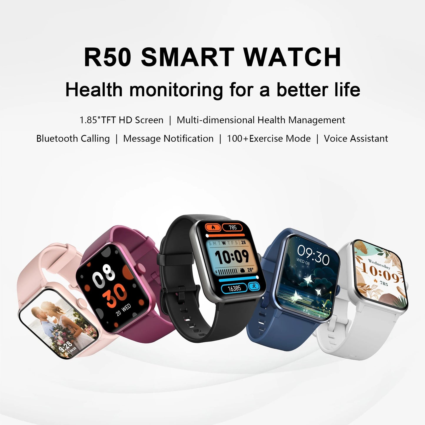 Blackview R50 Smart Watch – HD 1.85” Display, Heart Rate, SpO2, 100+ Sports Modes – Buy Now at SmartSellHub.shop