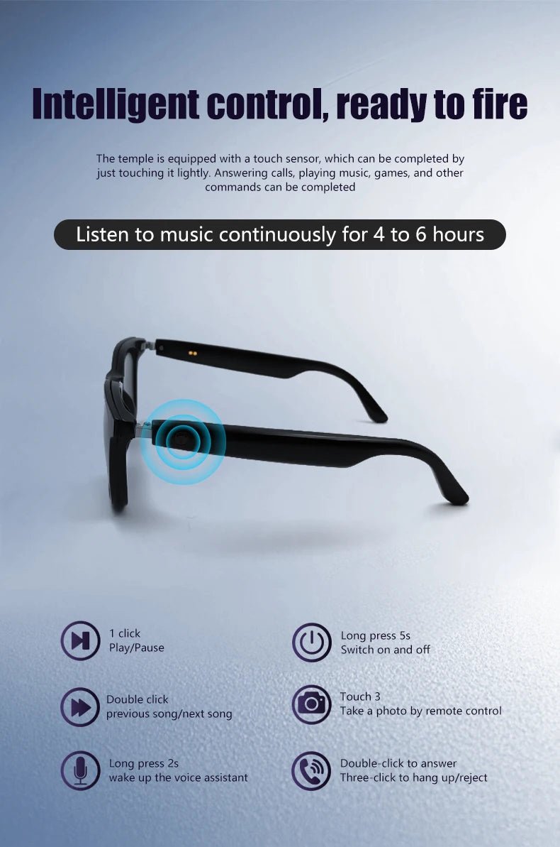 GS05 Smart Bluetooth Music Glasses – Mixed Reality Audio Glasses with Voice Assistant & Calls – Buy Now at SmartSellHub.shop