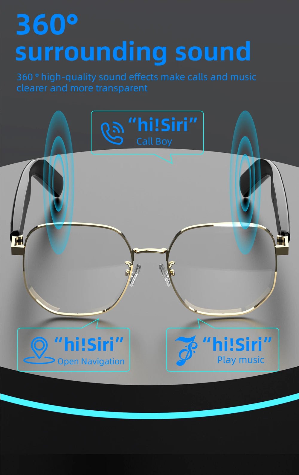 SG - 16 Pro Smart Bluetooth Glasses – HD Audio, Voice call & Stylish Design – Buy Now at SmartSellHub.shop