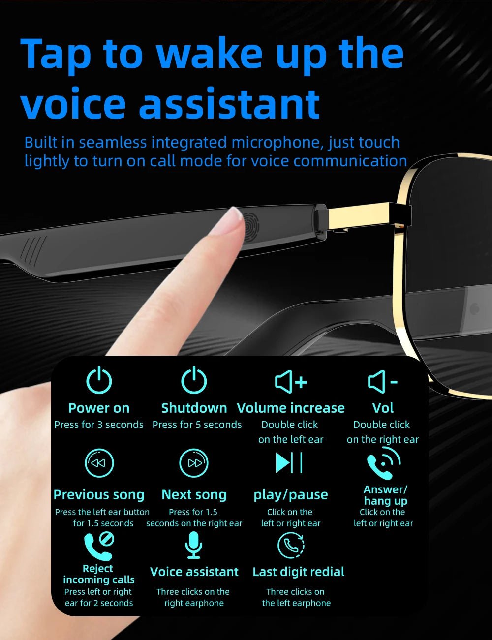 SG - 16 Pro Smart Bluetooth Glasses – HD Audio, Voice call & Stylish Design – Buy Now at SmartSellHub.shop