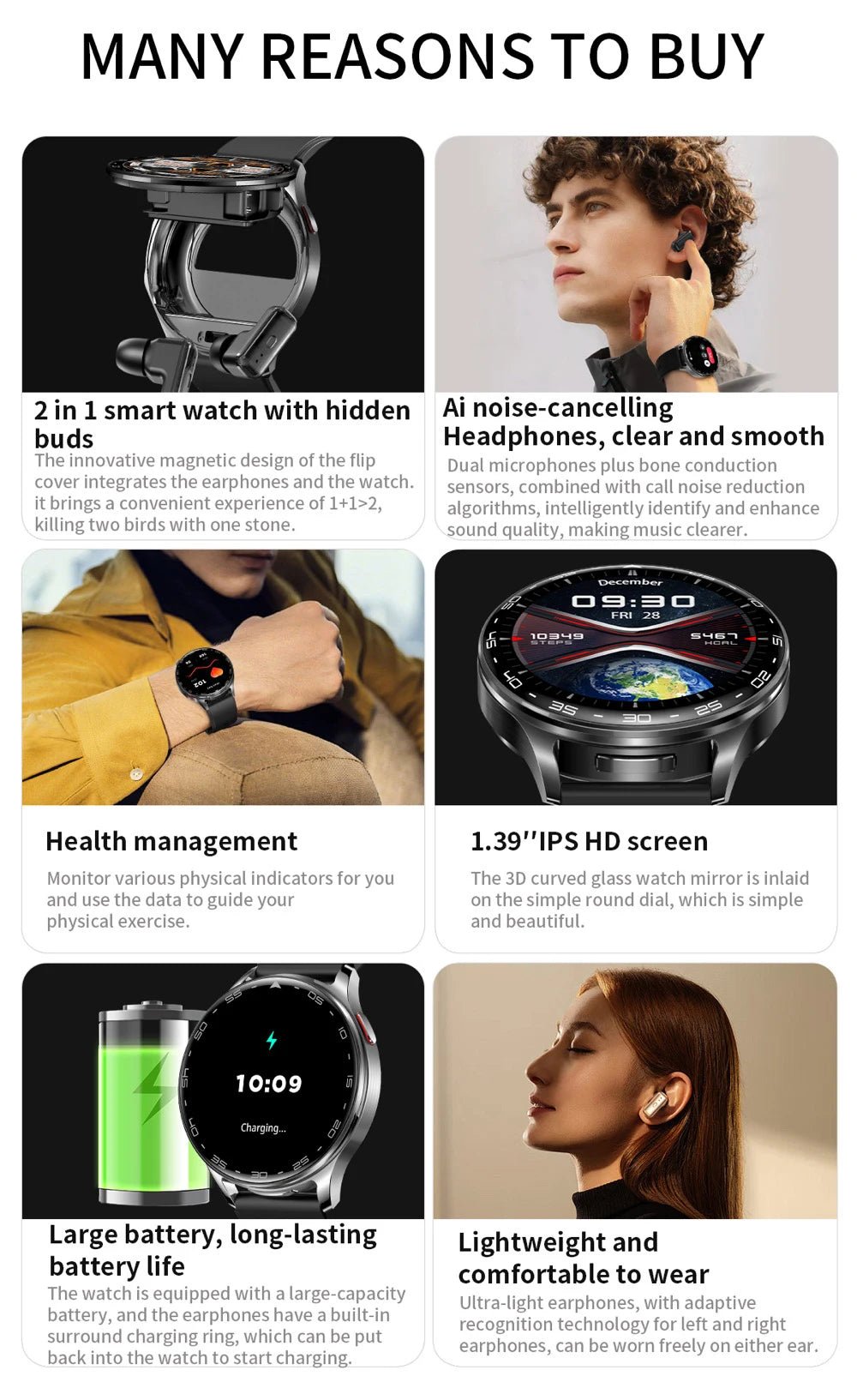 2 - in - 1 Smartwatch with TWS Earbuds – Fitness Tracker, Bluetooth 5.0 & Long Battery Life – Buy Now at SmartSellHub.shop