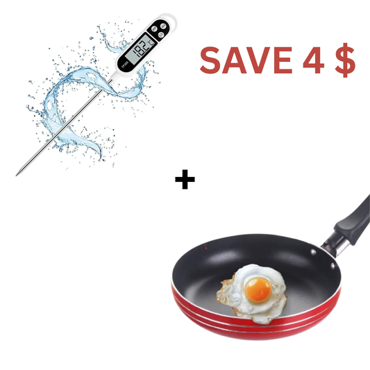 CookMate Starter Bundle – 16cm Egg Pan + Digital Food Thermometer