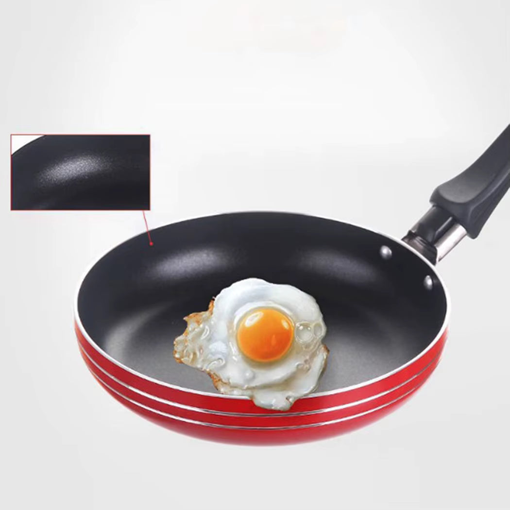 Frying pan with a fried egg on a white background