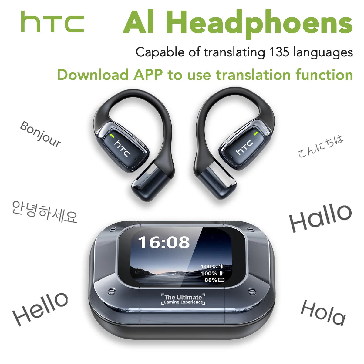 AI Translator Earbuds – Real-Time 134 Language Translation Bluetooth 5.3