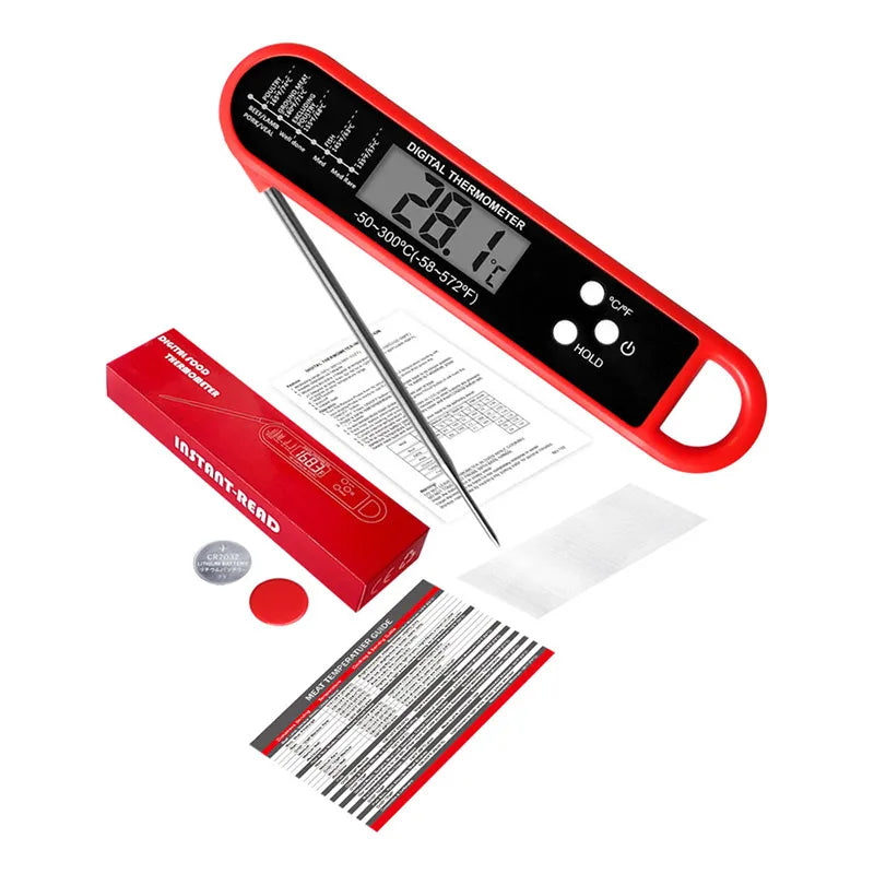 Digital Instant Read Meat Thermometer – Waterproof BBQ & Kitchen Food Temperature Probe for Grill, Oven, Oil, Milk & Cooking