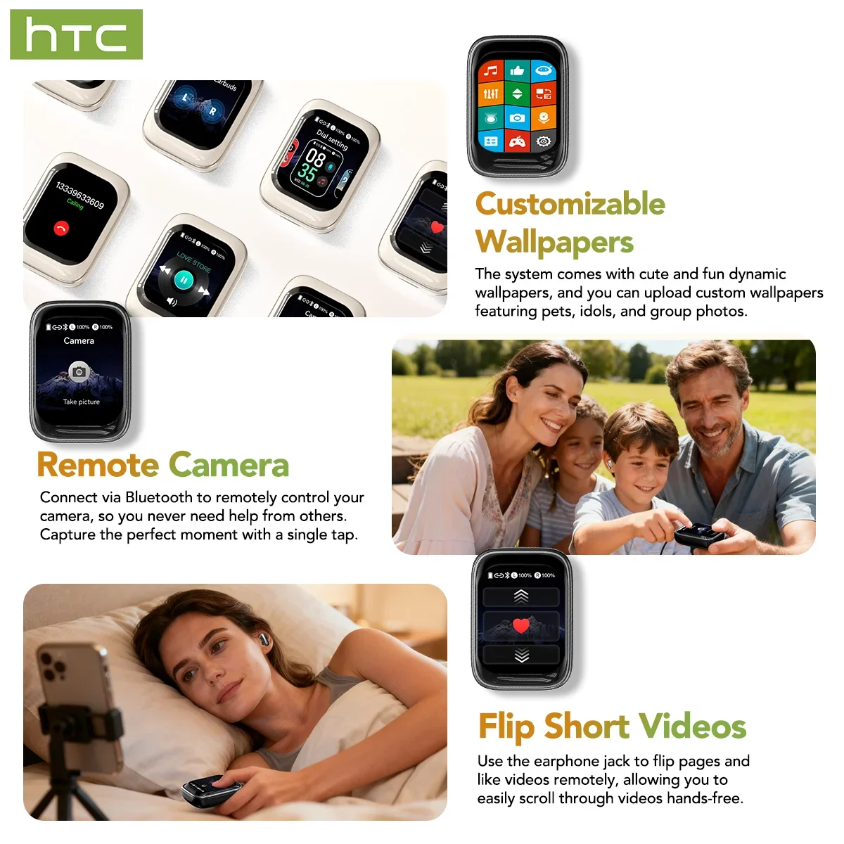HTC NE48 Smart Touchscreen Wireless Earbuds with AI Translation
