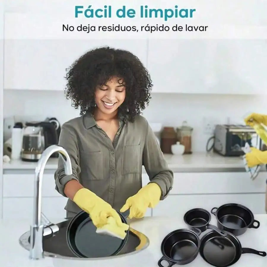 13-Piece Nonstick Cookware Set – Complete Kitchen Pots, Pans & Utensils | Durable, Easy Cooking, Modern Black Design