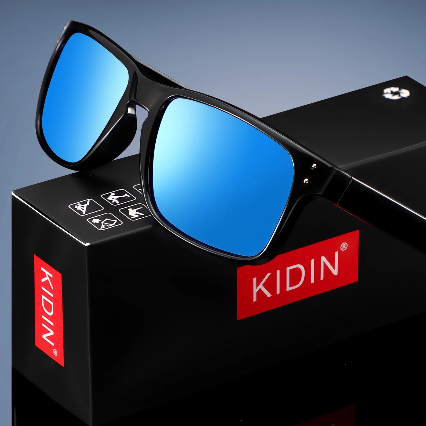 KIDIN Unisex Polarized UV400 Square Sunglasses for Driving & Outdoor Sports