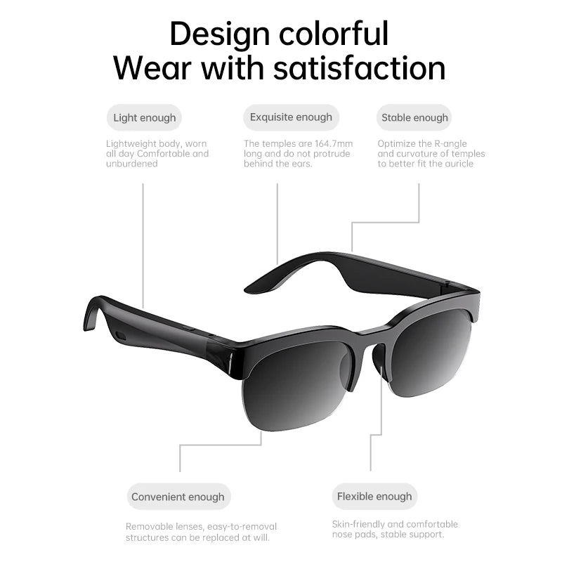 XG89 AI Translator Smart Glasses – 144-Language Two-Way Translation, Bluetooth Audio & Noise Cancellation