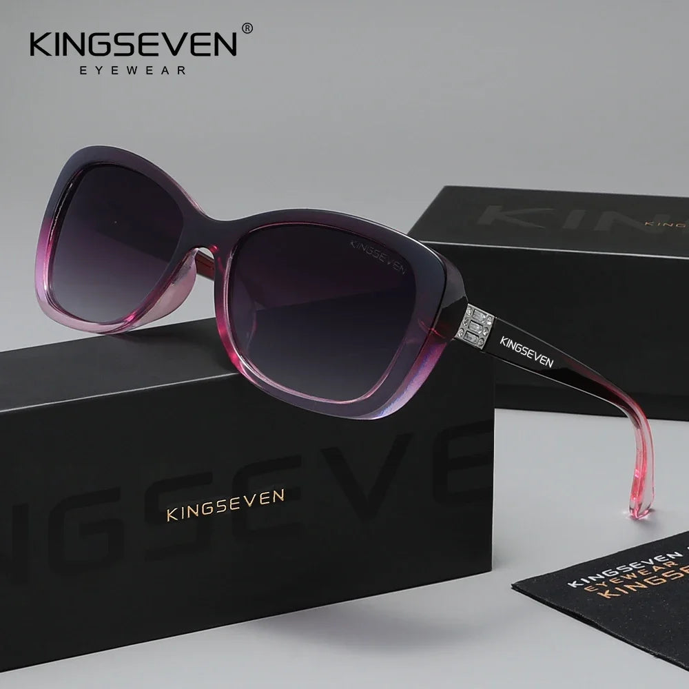 KINGSEVEN Luxury Polarized Butterfly Sunglasses for Women – UV400 Driving & Leisure Eyewear