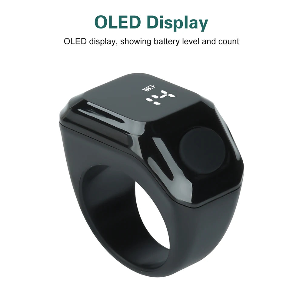 Smart Bluetooth Ring Counter – Rechargeable Digital Finger Tally Counter with LED Display, APP Sync, Vibration Reminder & Portable Click Counter for Sports, Fitness, Prayer & Events