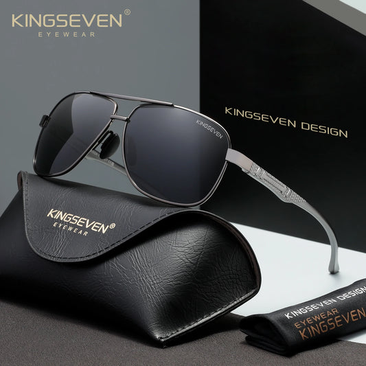 KINGSEVEN Retro Luxury Polarized UV400 Sunglasses Unisex Trendy Protective Eyewear For Ideal For Driving