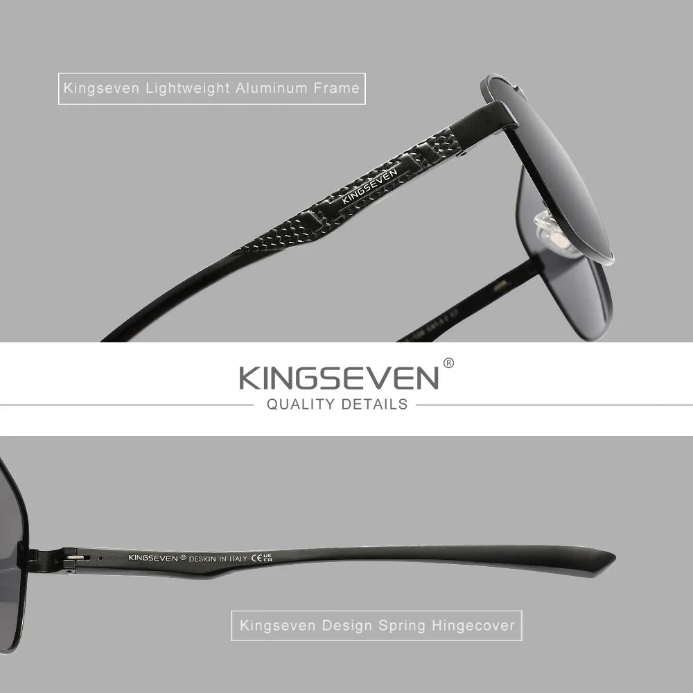 KINGSEVEN Retro Luxury Polarized UV400 Sunglasses Unisex Trendy Protective Eyewear For Ideal For Driving