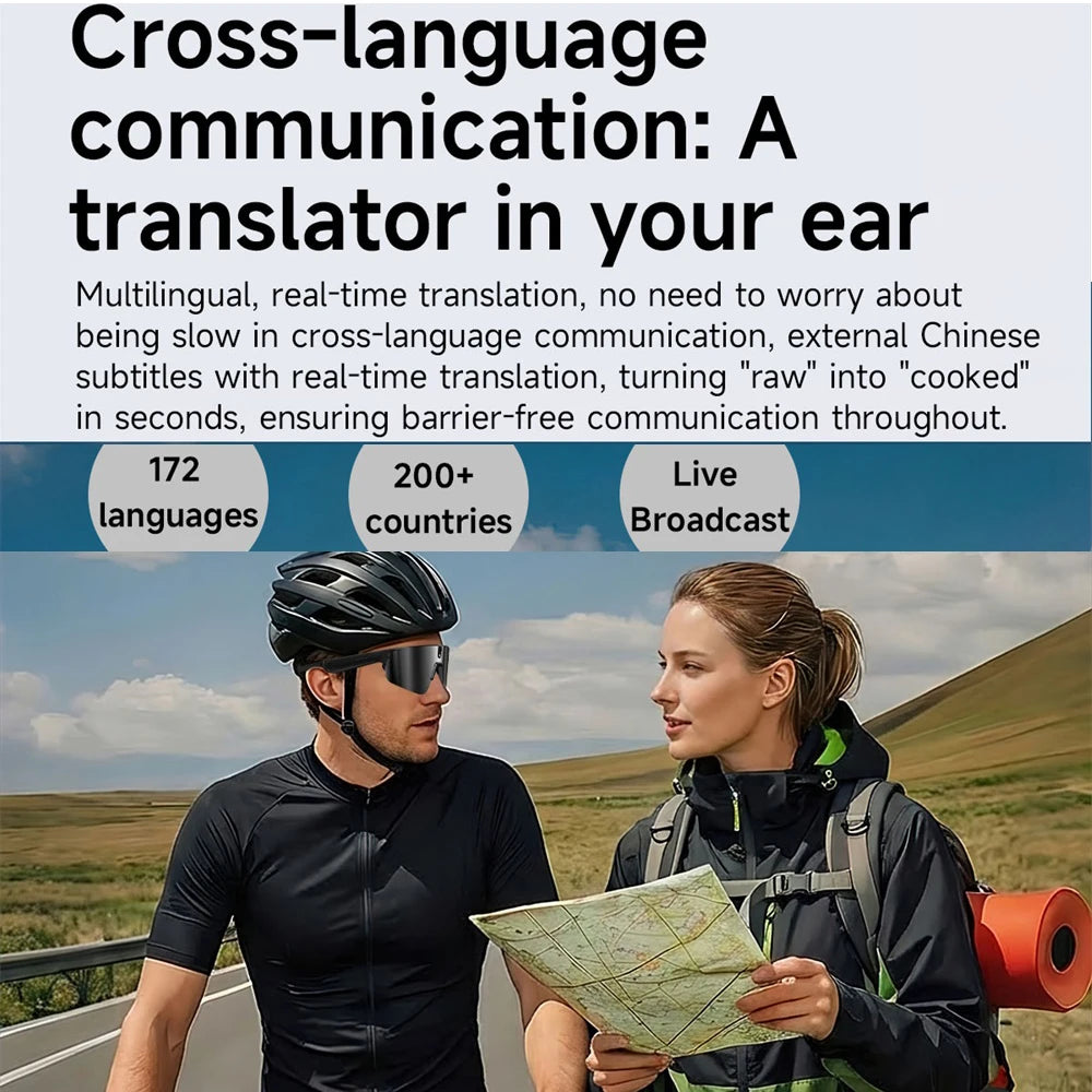 AI Cycling Smart Glasses with 4K Camera, Bluetooth Calls, Translation & Music