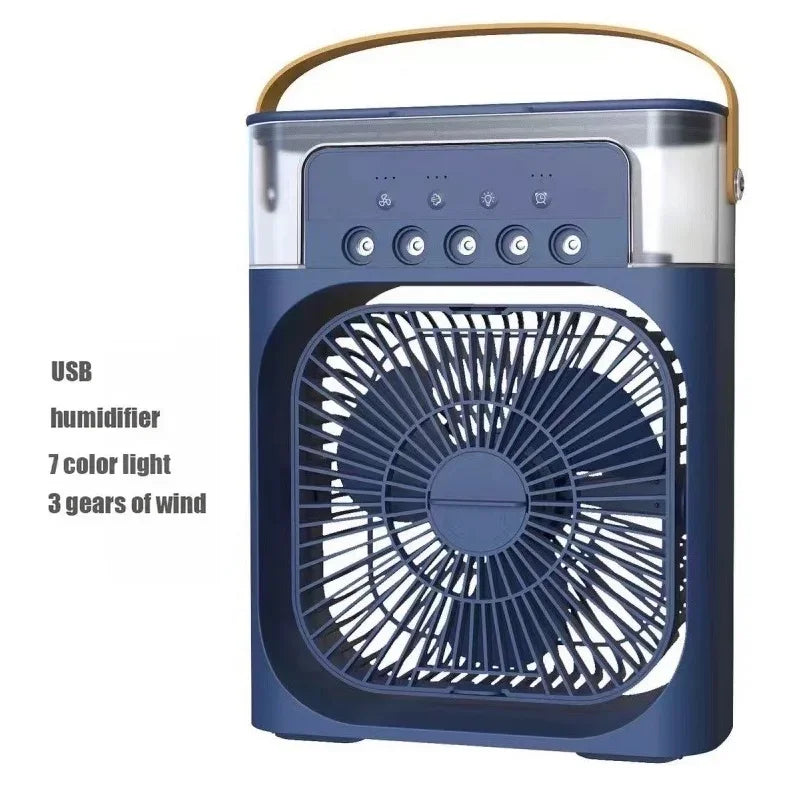 Portable 4-in-1 Mini Air Cooler & Humidifier with LED – USB Powered Personal Fan