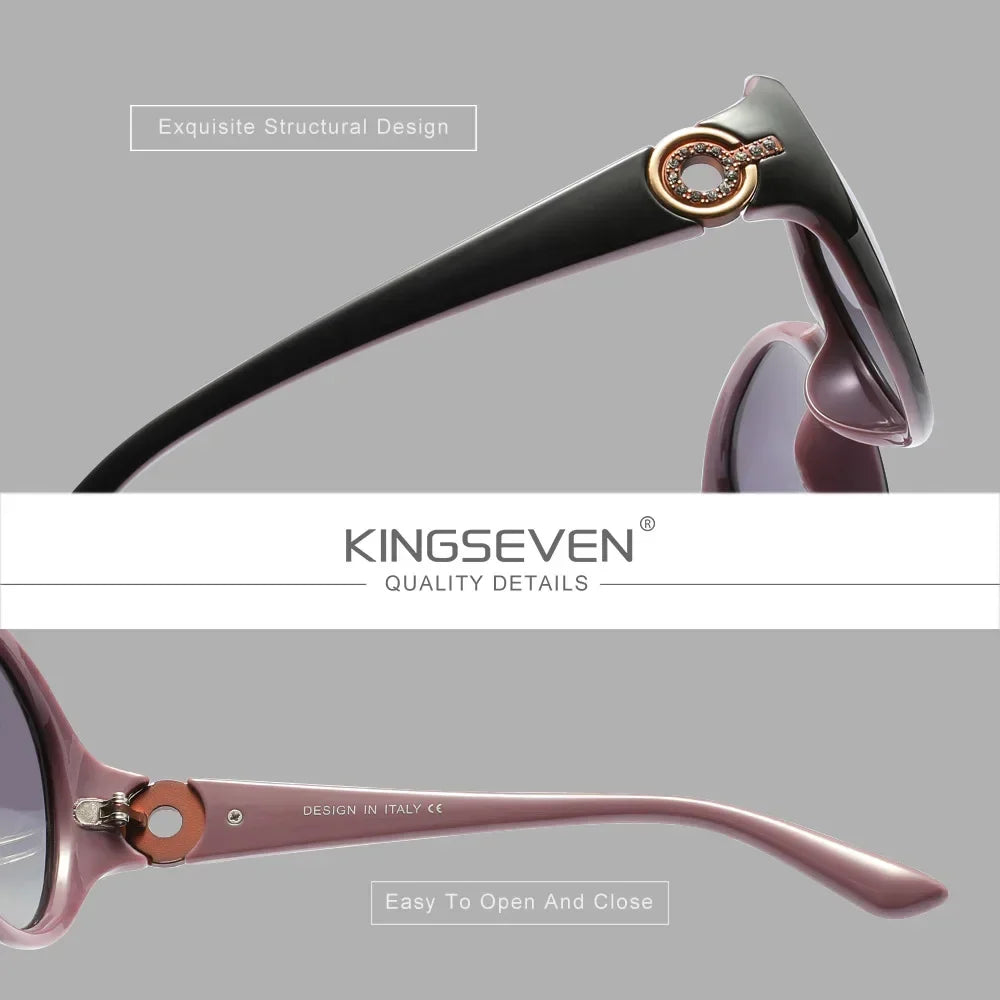 KINGSEVEN Luxury Women's Oval Polarized Sunglasses – UV400 Outdoor Driving & Travel Eyewear