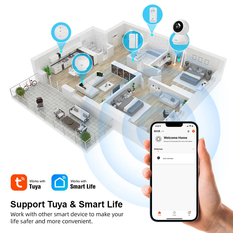 FUERS 5MP WiFi PTZ Security Camera – 360° Pan & Tilt, Auto Tracking, Night Vision & Two-Way Audio