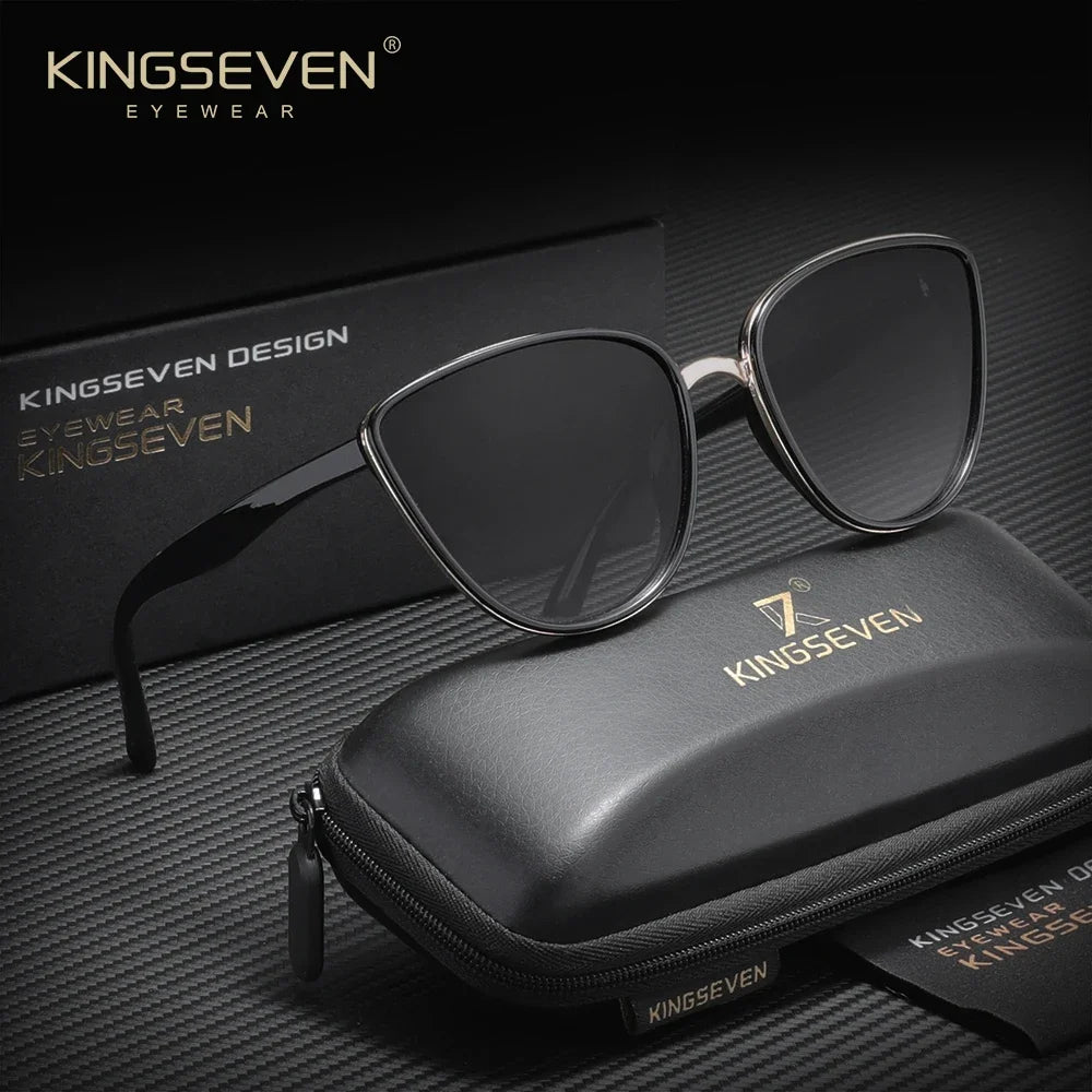 KINGSEVEN Retro Fashion Cat Eye Sunglasses – Vintage UV400 Driving Glasses for Women