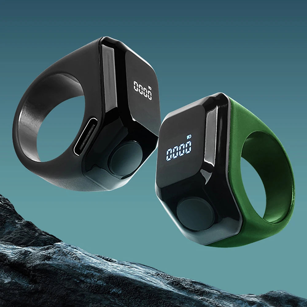 Smart Bluetooth Ring Counter – Rechargeable Digital Finger Tally Counter with LED Display, APP Sync, Vibration Reminder & Portable Click Counter for Sports, Fitness, Prayer & Events