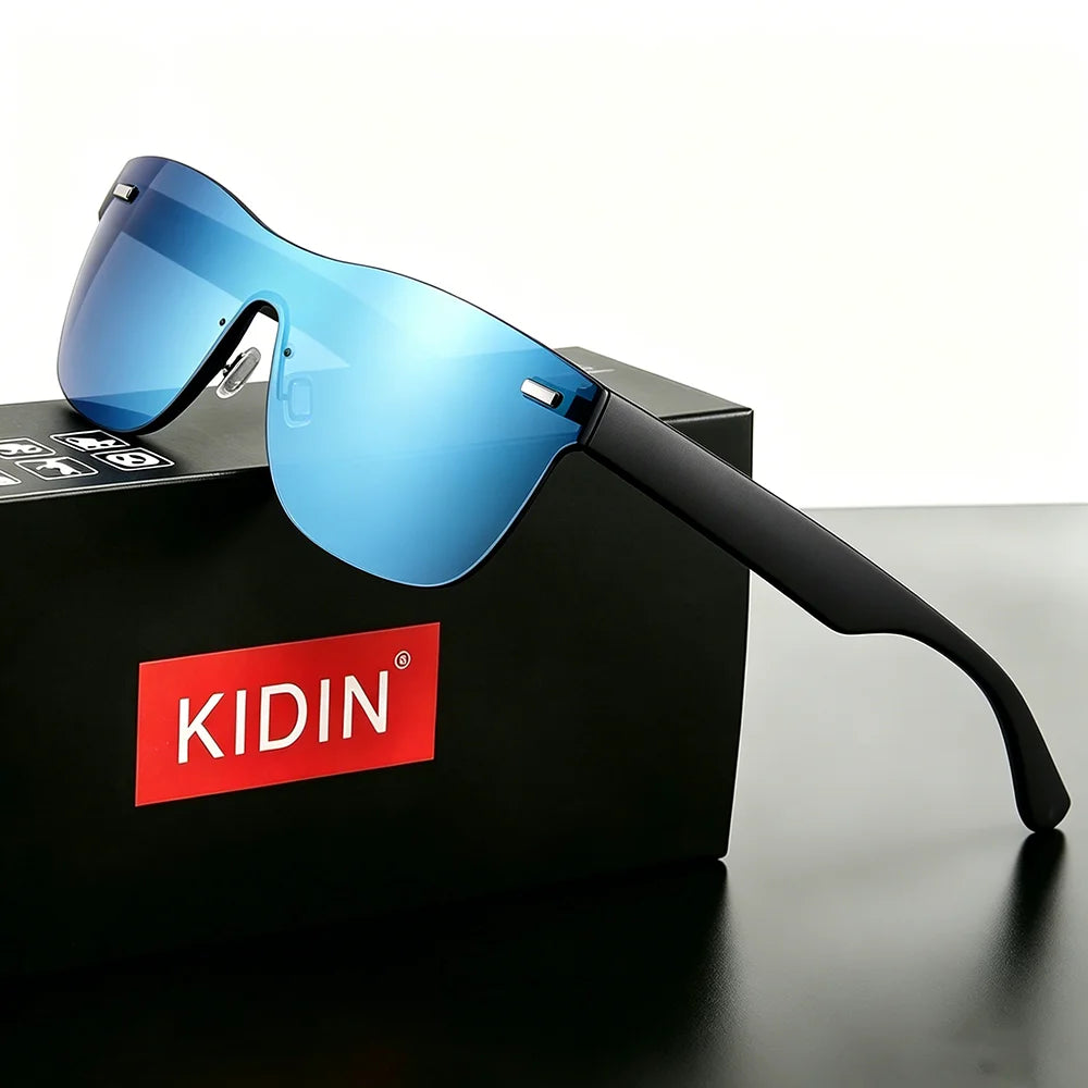 Unisex Polarized Rimless Sunglasses UV400 Wraparound Sports Eyewear