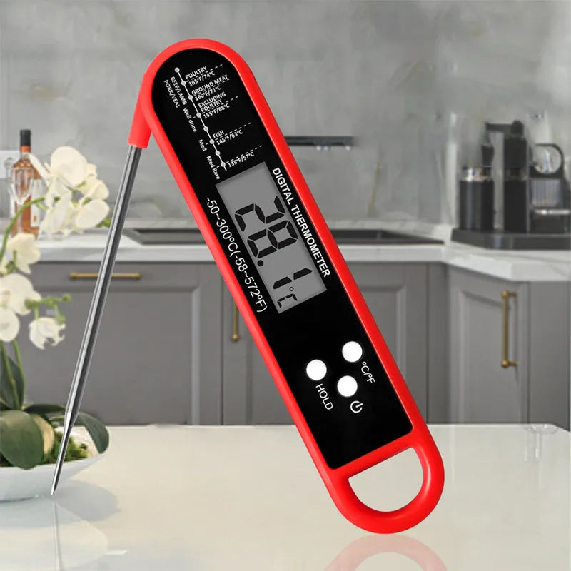 Digital Instant Read Meat Thermometer – Waterproof BBQ & Kitchen Food Temperature Probe for Grill, Oven, Oil, Milk & Cooking