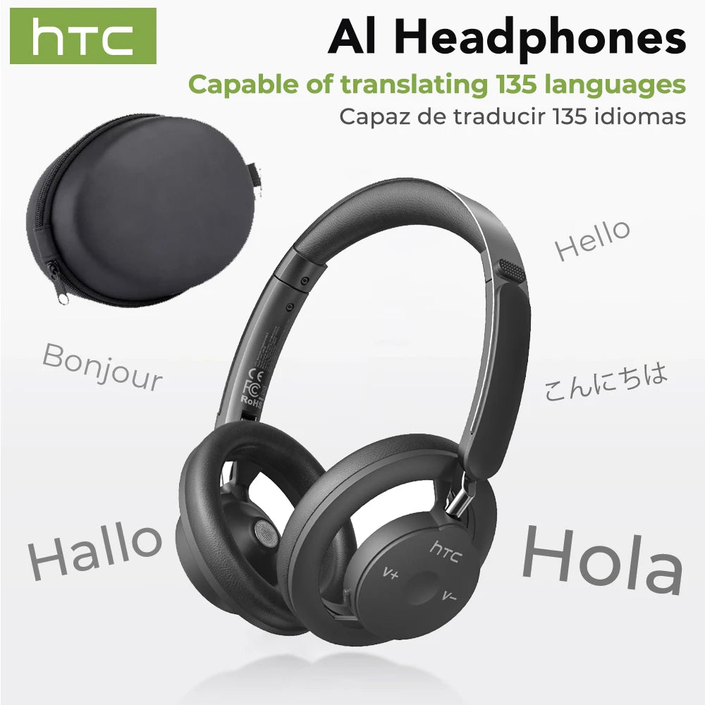 HTC HP06 Open-Ear Wireless Headphones – AI Real-Time Translation & Bluetooth 5.3