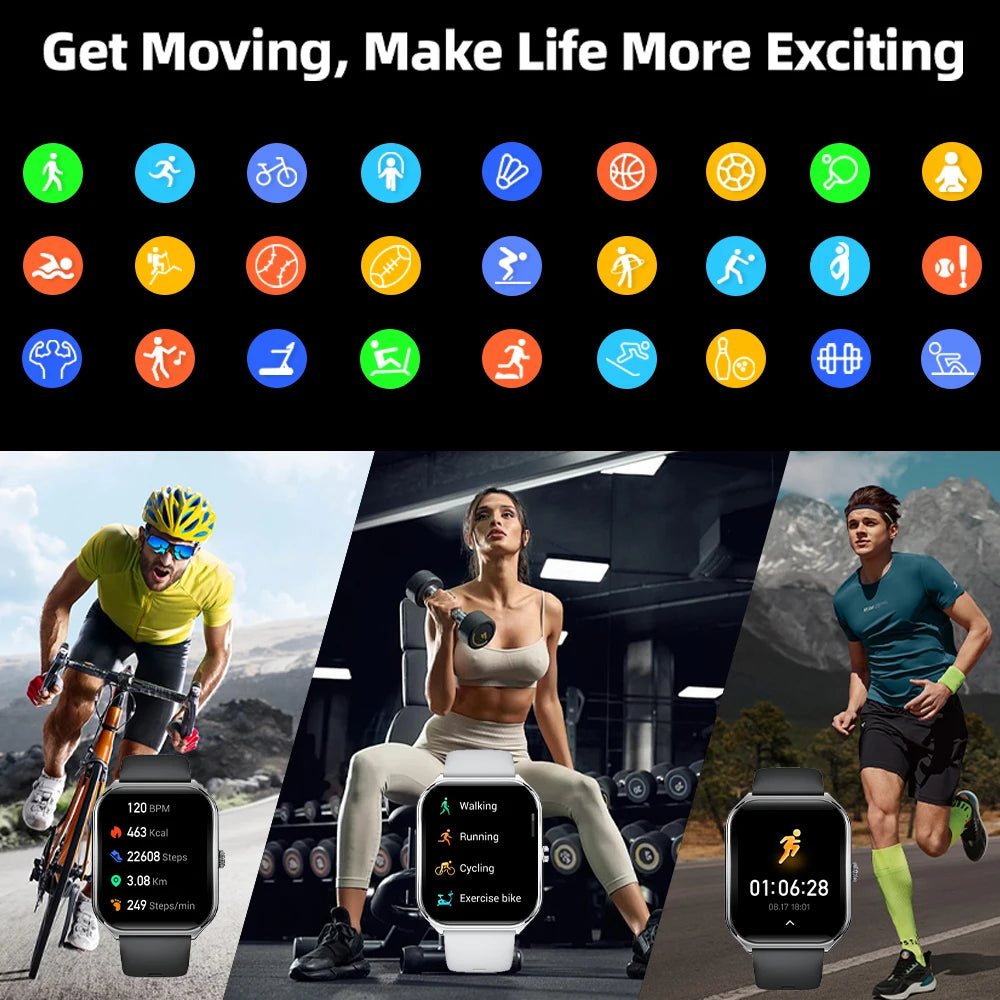 1.96″ AMOLED Smartwatch with Bluetooth Calling & Health Tracking