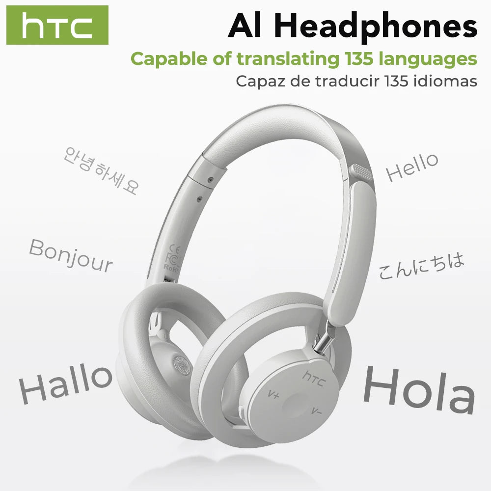 HTC HP06 Open-Ear Wireless Headphones – AI Real-Time Translation & Bluetooth 5.3