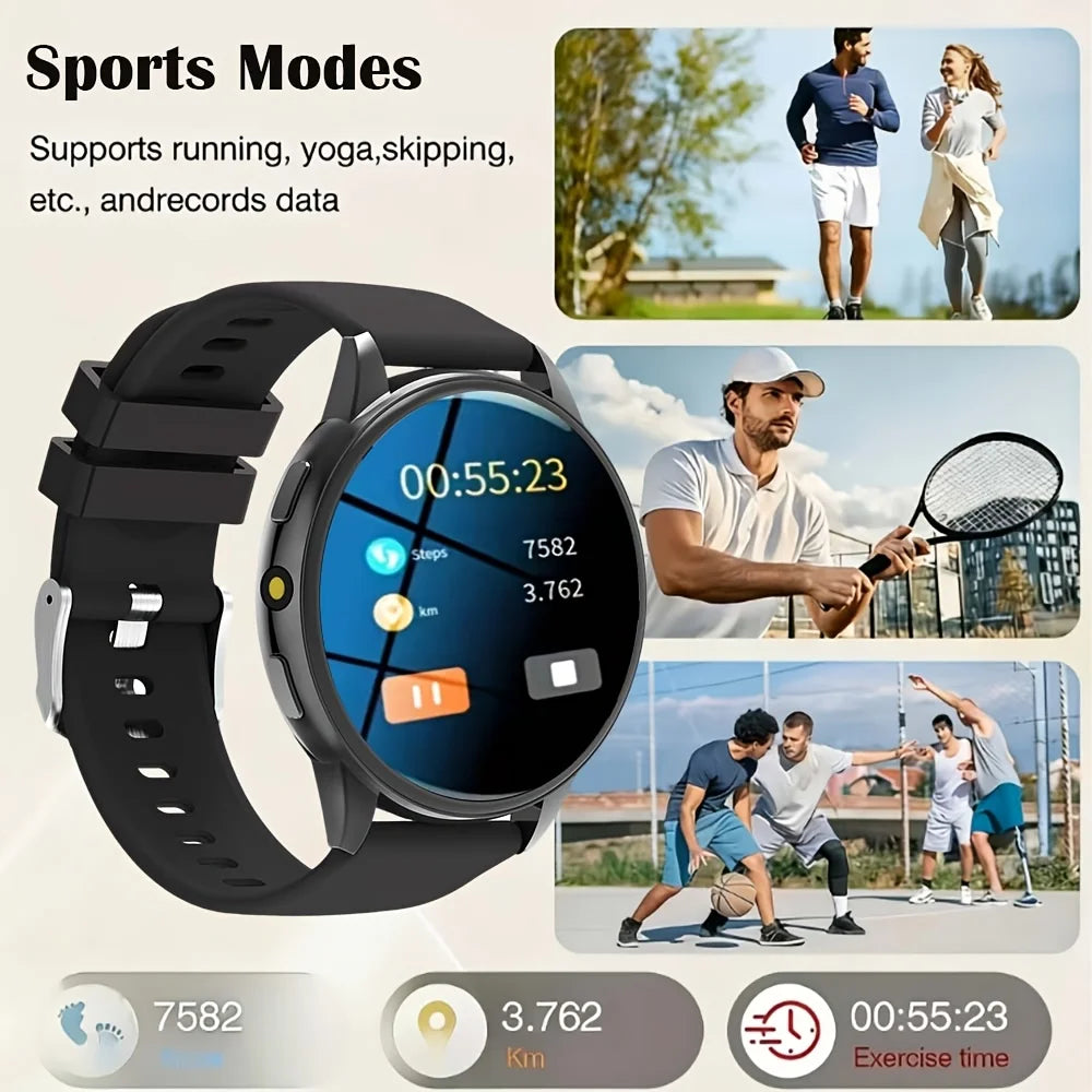 2026 Smartwatch with 1.5" Full-Touch HD Display, Bluetooth Calling, Sleep & Fitness Tracking, Heart Rate Monitor, Message Alerts, Multi-Sport Modes – Unisex