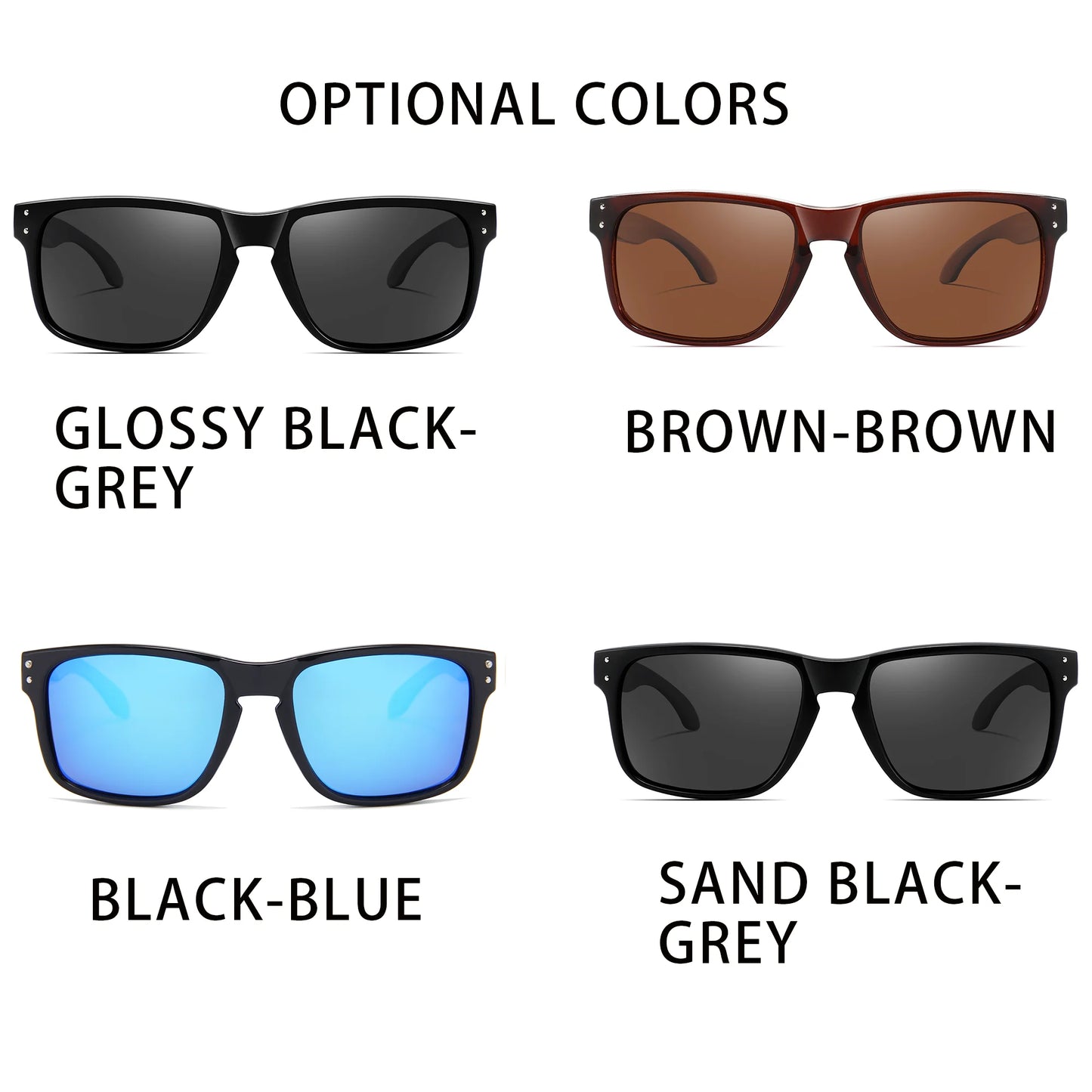 KIDIN Unisex Polarized UV400 Square Sunglasses for Driving & Outdoor Sports