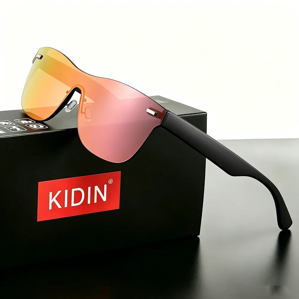 Unisex Polarized Rimless Sunglasses UV400 Wraparound Sports Eyewear