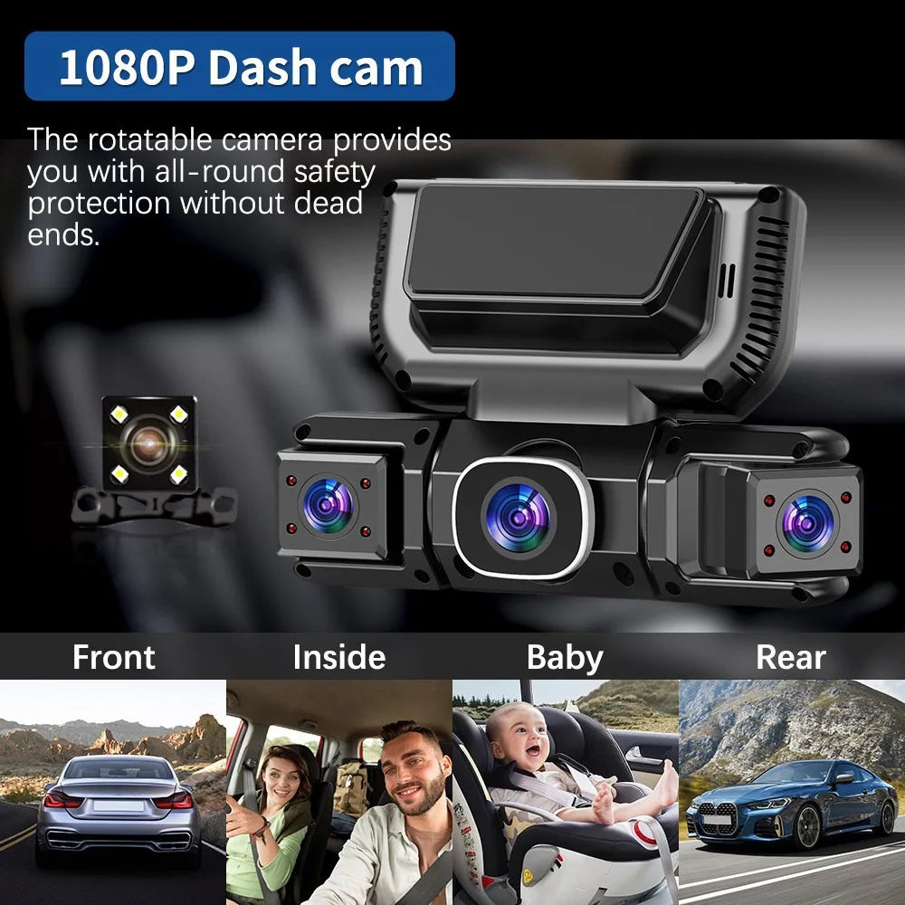 4-Channel 1080P Car DVR Dash Cam WiFi 360° View Parking Monitor