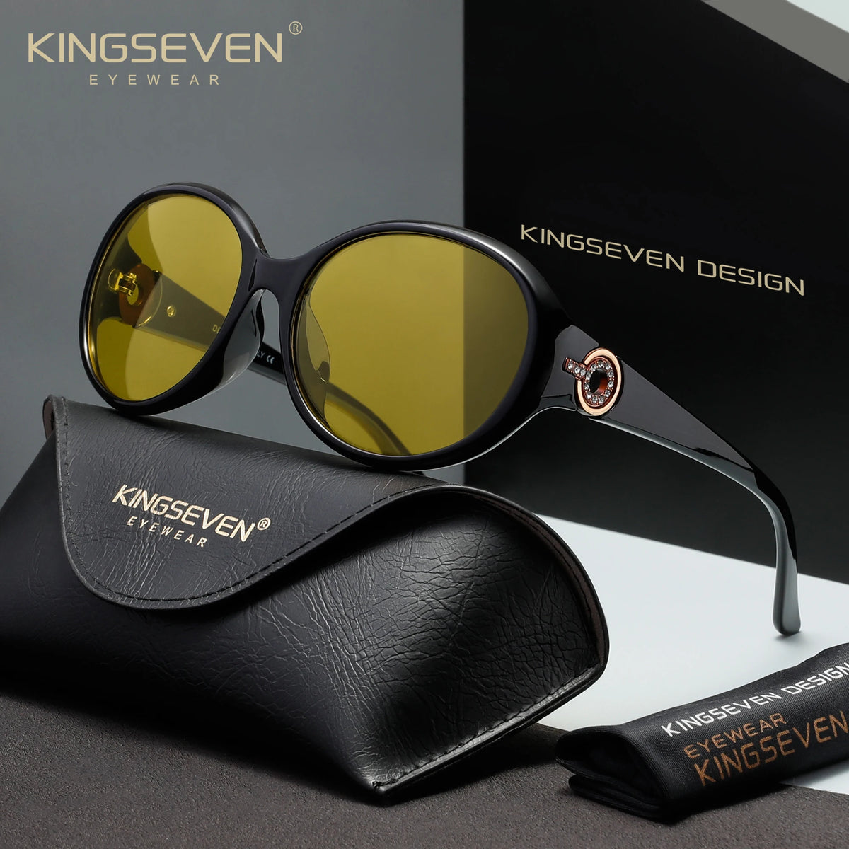 KINGSEVEN Luxury Women's Oval Polarized Sunglasses – UV400 Outdoor Driving & Travel Eyewear