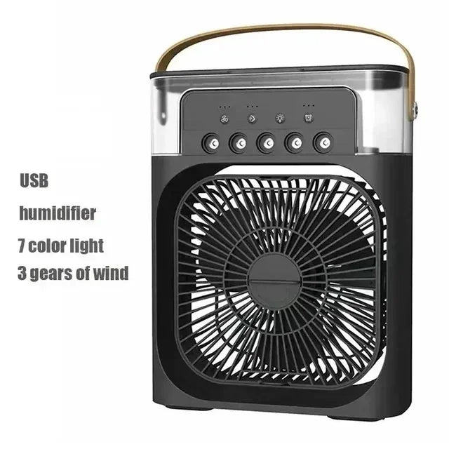 Portable 4-in-1 Mini Air Cooler & Humidifier with LED – USB Powered Personal Fan