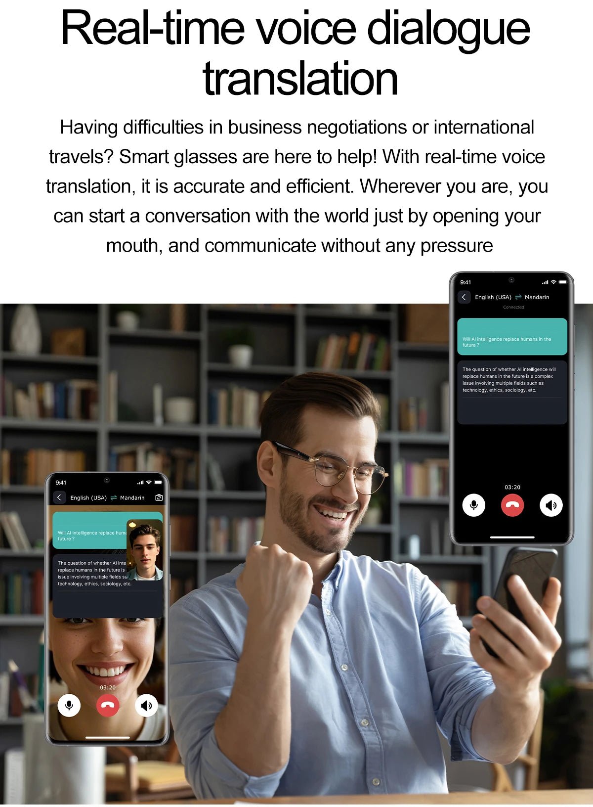 AI Smart Glasses by Aogowear – Voice Assistant, Bluetooth Audio & Real - Time Translation – Buy Now at SmartSellHub.shop