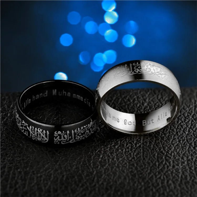 Maxmoon Trendy Titanium Steel Quran Messager rings Muslim religious Islamic halal words men women vintage bague Arabic God ring – Buy Now at SmartSellHub.shop