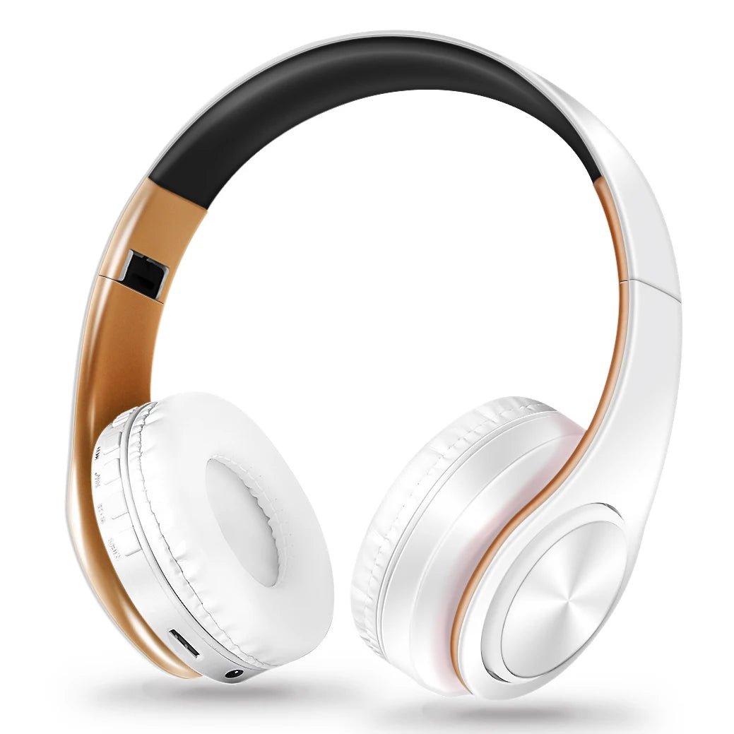 Men’s Gold Wireless Bluetooth Headphones | Stylish Stereo Earphones with Mic – Buy Now at SmartSellHub.shop