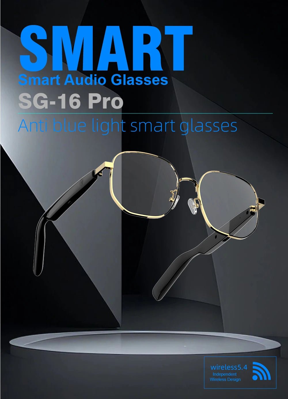SG - 16 Pro Smart Bluetooth Glasses – HD Audio, Voice call & Stylish Design – Buy Now at SmartSellHub.shop