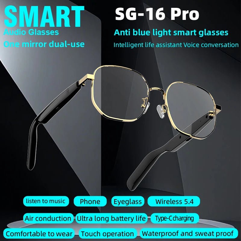 SG - 16 Pro Smart Bluetooth Glasses – HD Audio, Voice call & Stylish Design – Buy Now at SmartSellHub.shop