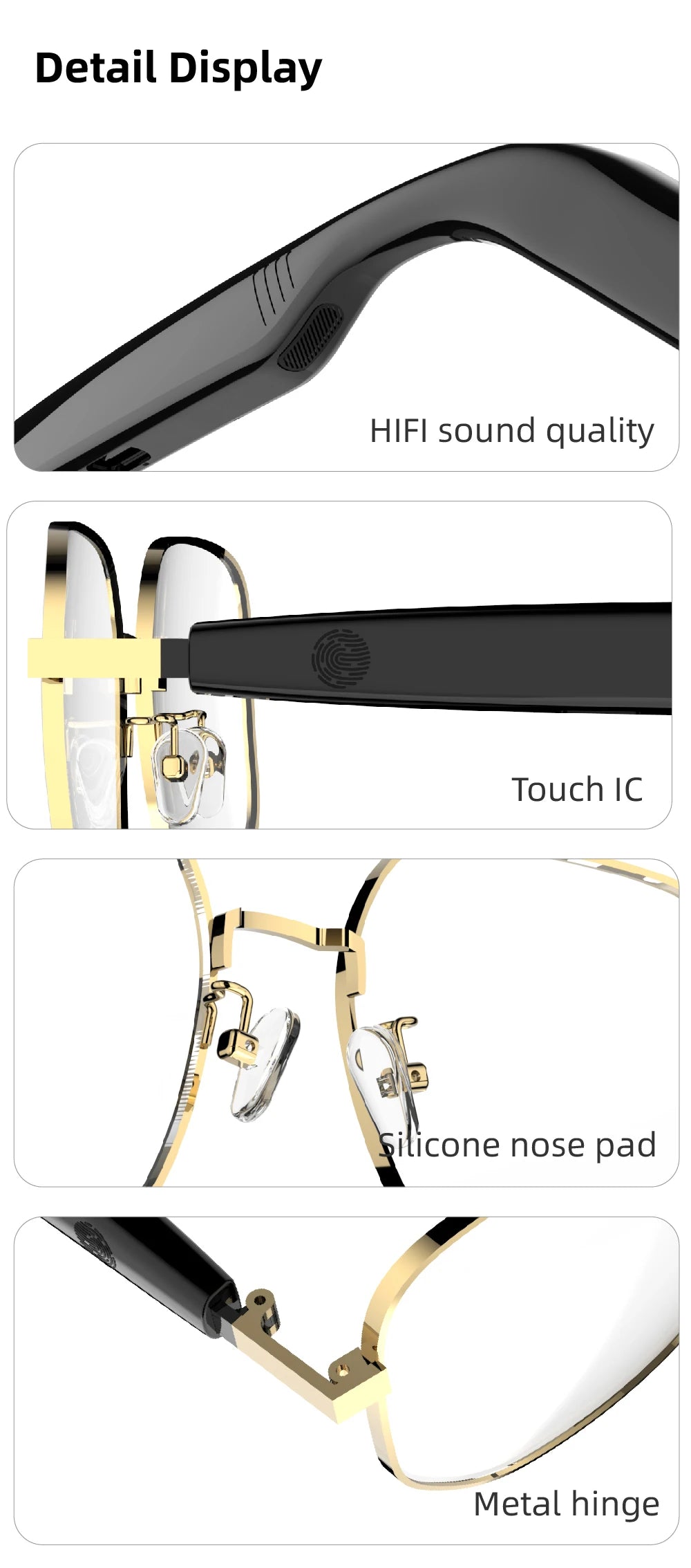 SG - 16 Pro Smart Bluetooth Glasses – HD Audio, Voice call & Stylish Design – Buy Now at SmartSellHub.shop