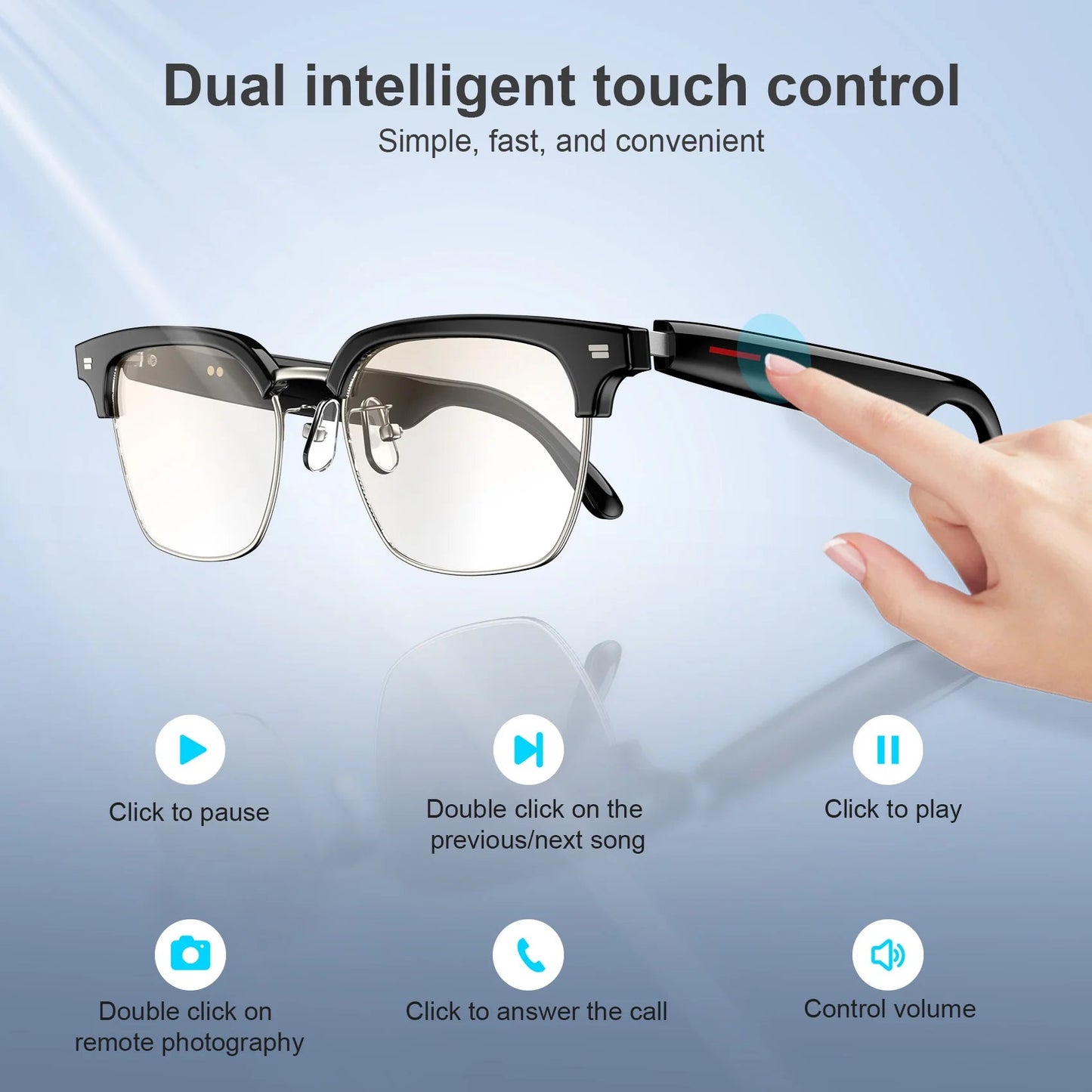 Smart Bluetooth Audio Glasses – UV Protection, Built - in Speaker & Mic for Hands - Free Calls – Buy Now at SmartSellHub.shop