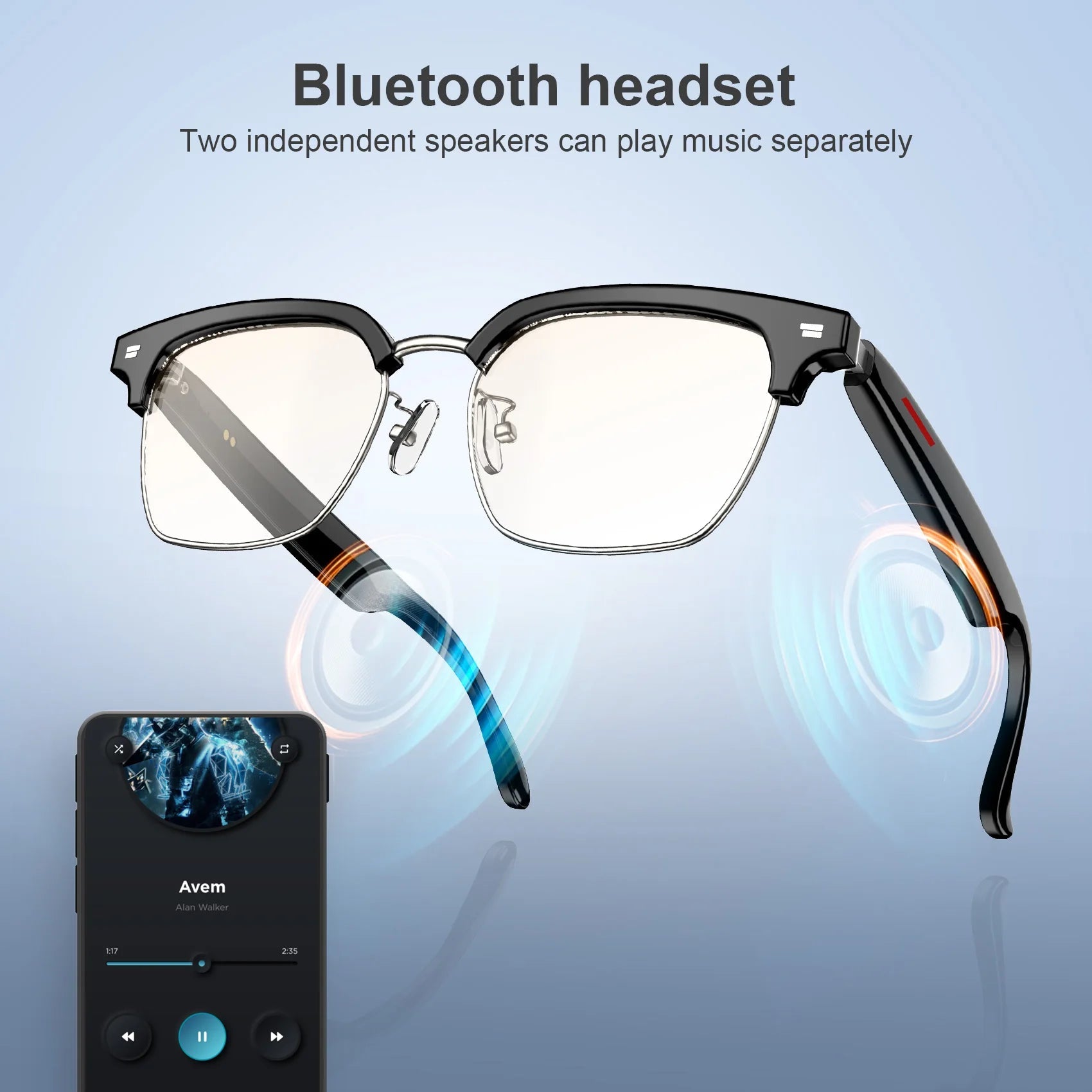 Smart Bluetooth Audio Glasses – UV Protection, Built - in Speaker & Mic for Hands - Free Calls – Buy Now at SmartSellHub.shop