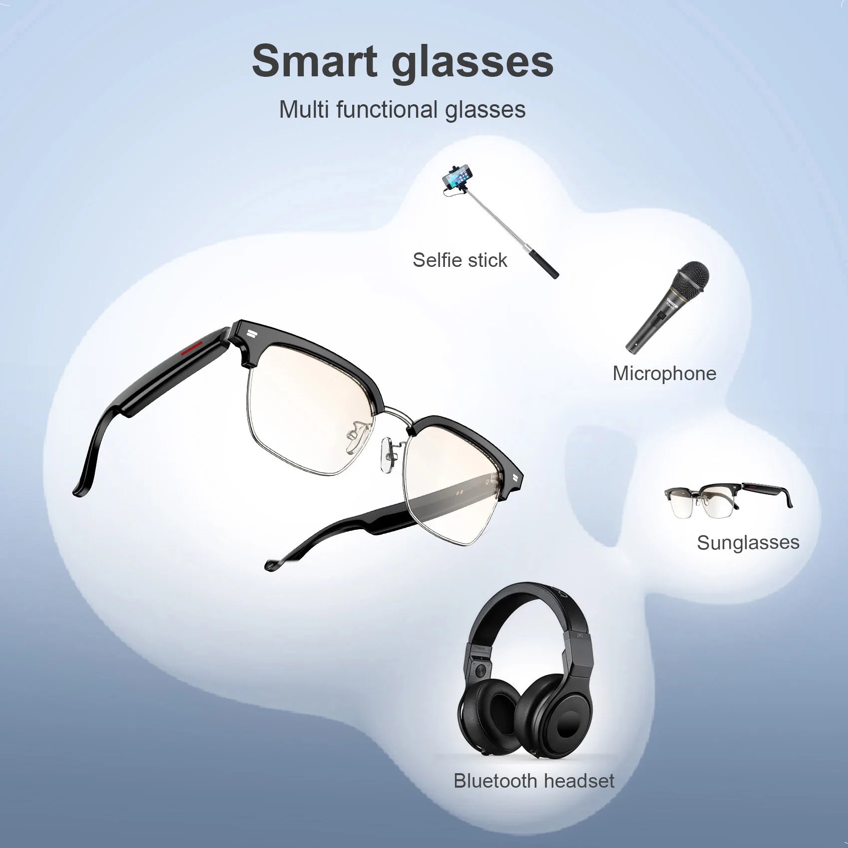 Smart Bluetooth Audio Glasses – UV Protection, Built - in Speaker & Mic for Hands - Free Calls – Buy Now at SmartSellHub.shop
