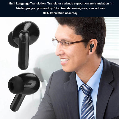 TWS Translator Earbuds Bluetooth 5.3 – Real - Time Language Translation Earphones with Noise Reduction & Long Battery Life 